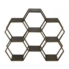 HEXAGON6 BRASS SHELF - CABINETS, SHELVES